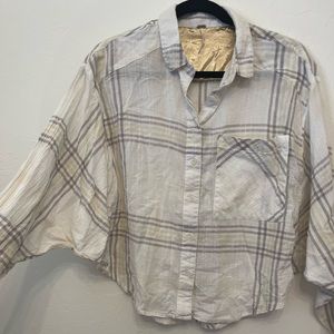 Free People plaid button up sz S